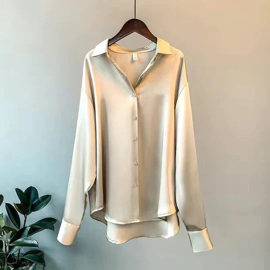 AGATHA | LANGÄRMELIGE BLUSE AUS SEIDENSATIN