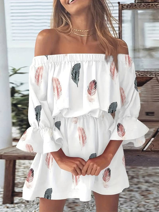 Elisa Boho Leaf Kleid