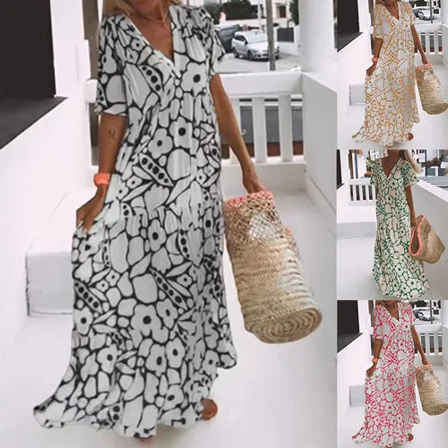 BLISS | KURZÄRMELIGES SOMMERKLEID MIT DRUCK