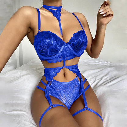Viva Trend | Exquisite Strapse Pailletten Silber Seide Dessous
