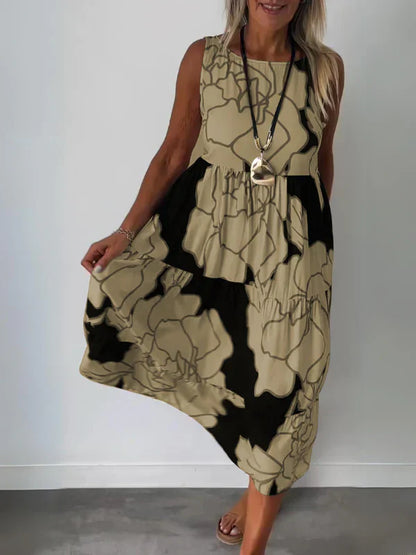 Bedrucktes schulterfreies Kleid
