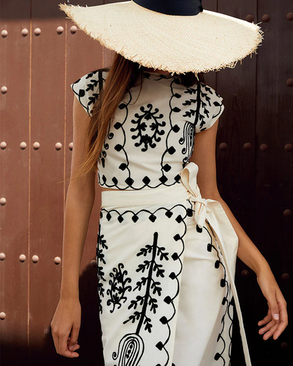 Elvira | Crop-Top und Rock-Set im Bohemian-Stil