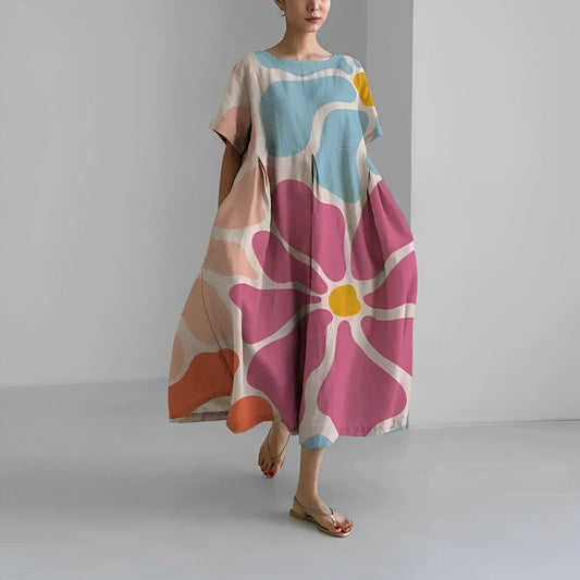 Rosa | Boho-Blumenkleid - Frühling