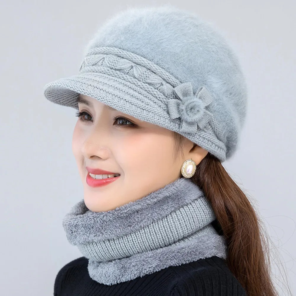 Viva Trend| Wintermütze und Schal Set - luxuriöses Accessoire aus Imitationspelz