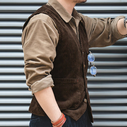 Herren Vintage Kord Revers Jacke