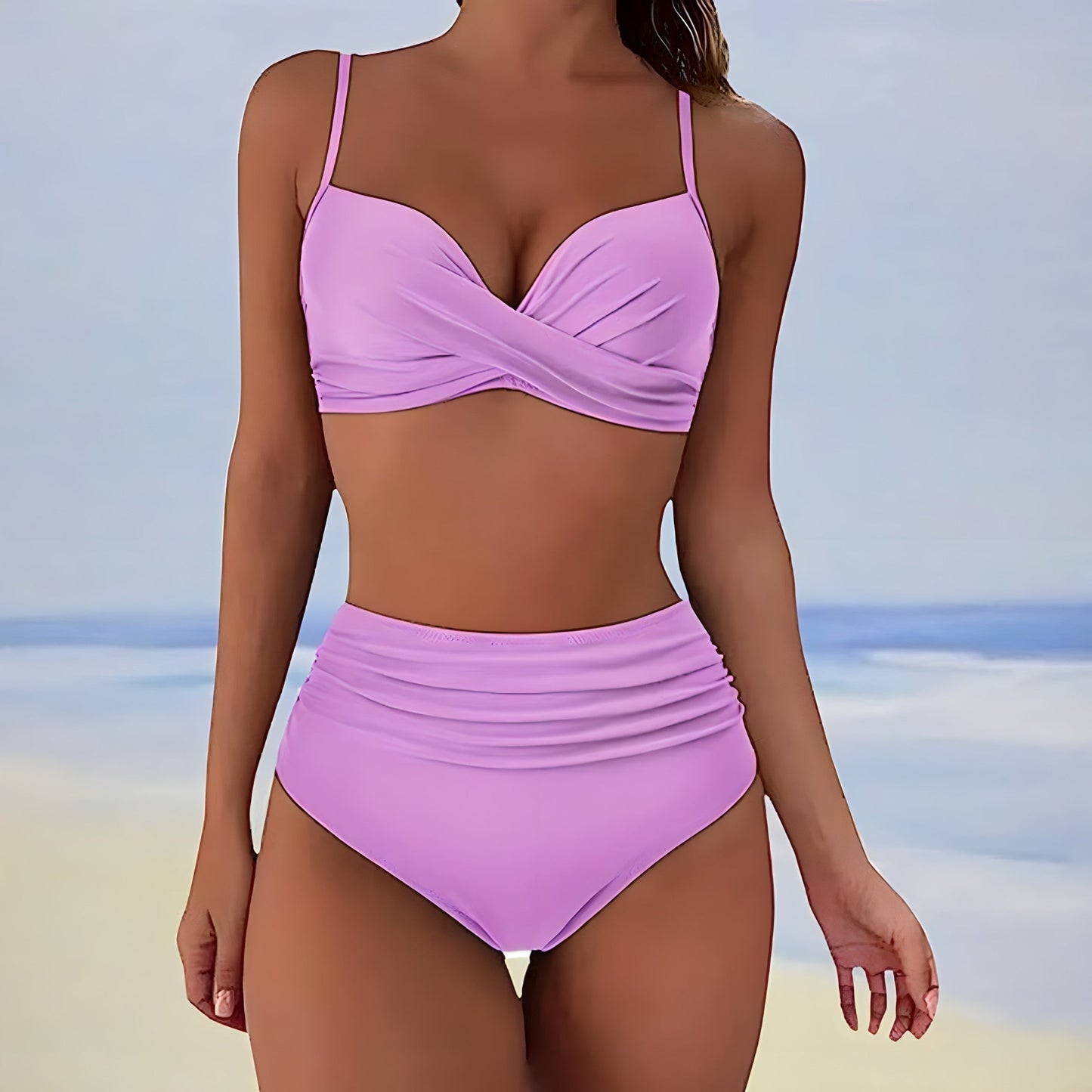 Viva Trend | Bikini mit hoher Taille für Damen, Sommer Bademode