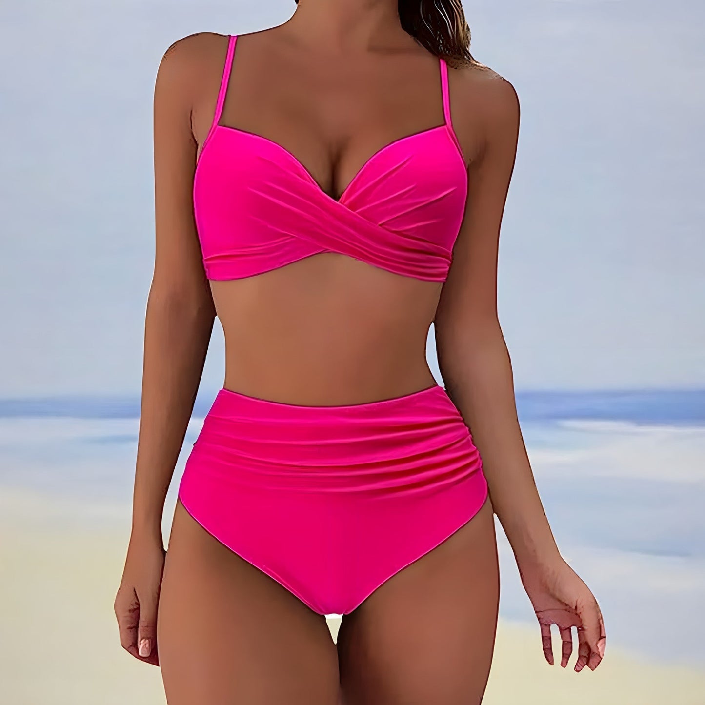 Viva Trend | Bikini mit hoher Taille für Damen, Sommer Bademode