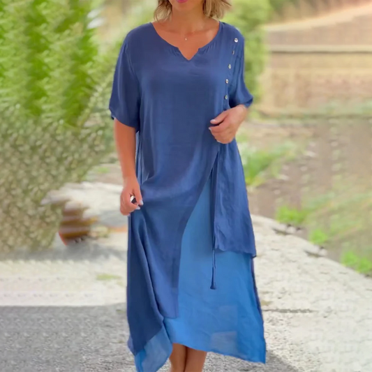 Sietske | Bequemes Kleid mit V-Ausschnitt