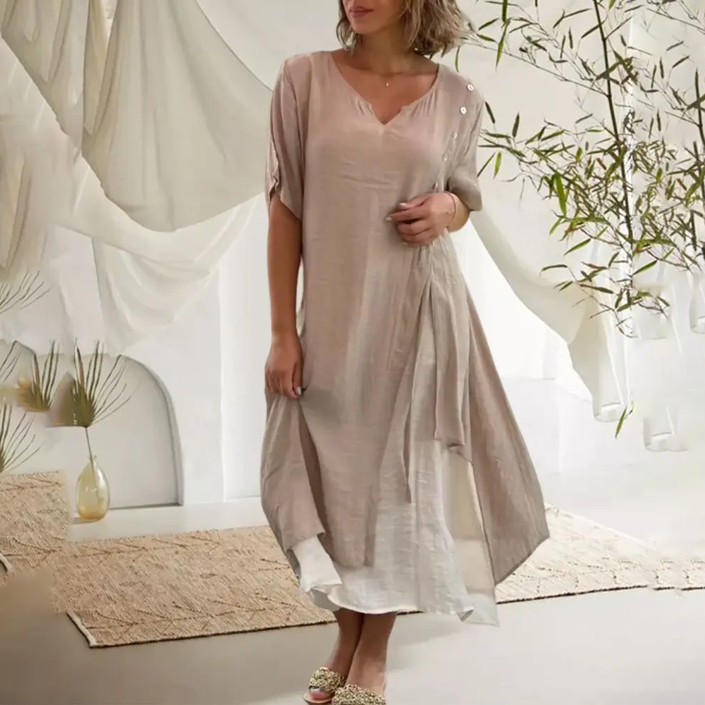 Sietske | Bequemes Kleid mit V-Ausschnitt