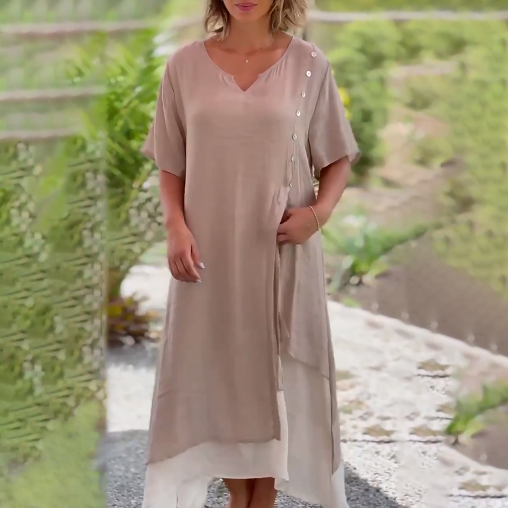 Sietske | Bequemes Kleid mit V-Ausschnitt