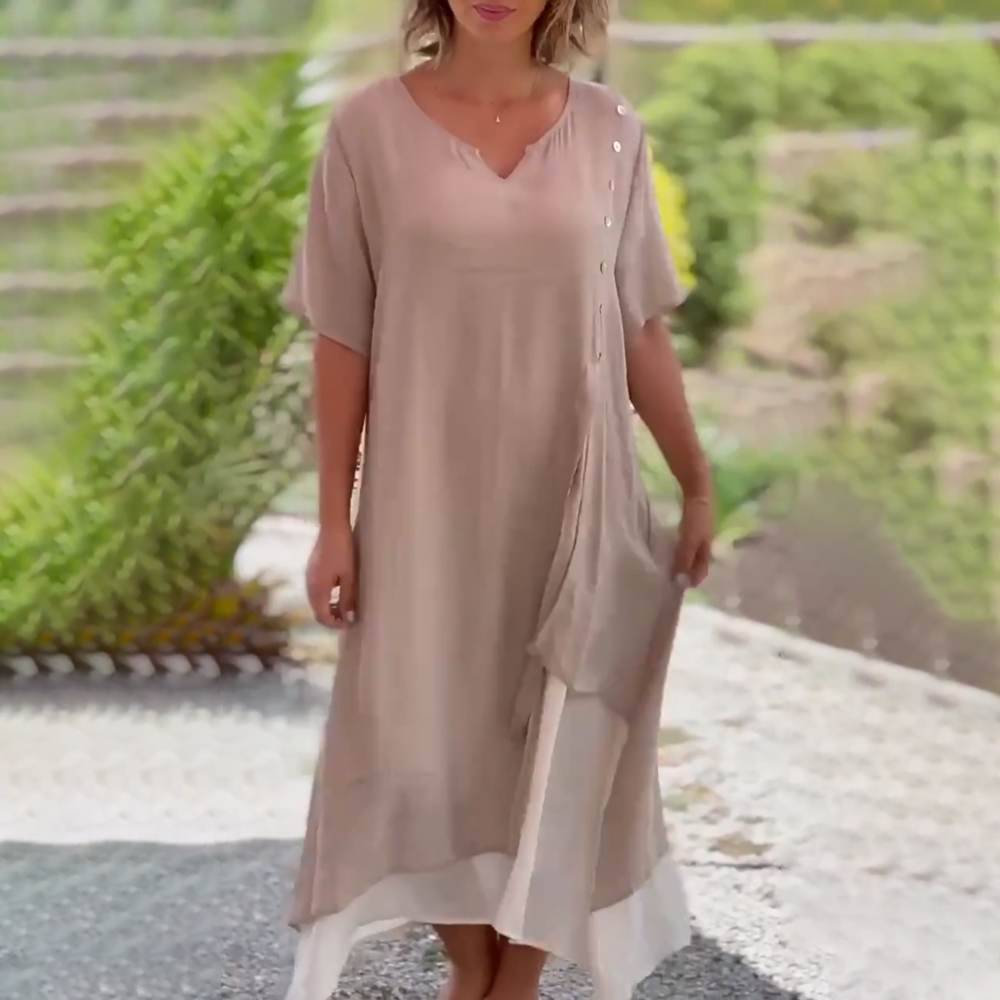 Sietske | Bequemes Kleid mit V-Ausschnitt