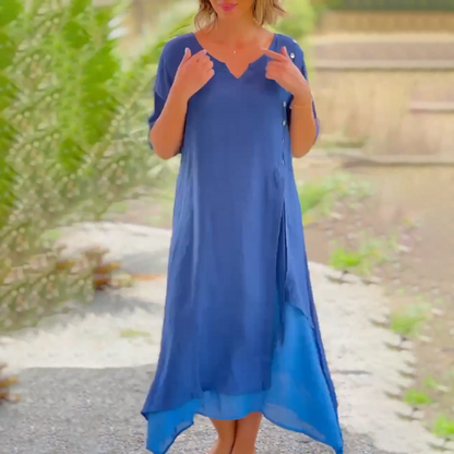 Sietske | Bequemes Kleid mit V-Ausschnitt