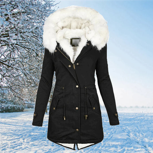 ARIANA | DER NEUE PARKA JACKE MIT KAPUZE UND FELLFUTTER IN ÜBERGRÖSSE