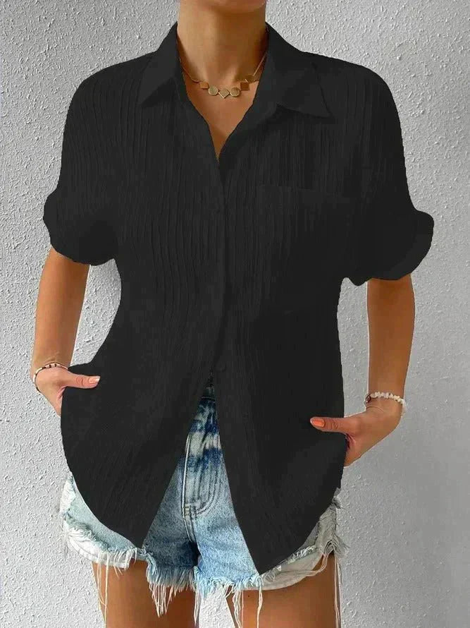Zenaida | Lässige lockere Bluse mit Kragen