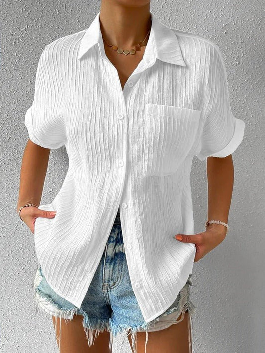 Zenaida | Lässige lockere Bluse mit Kragen