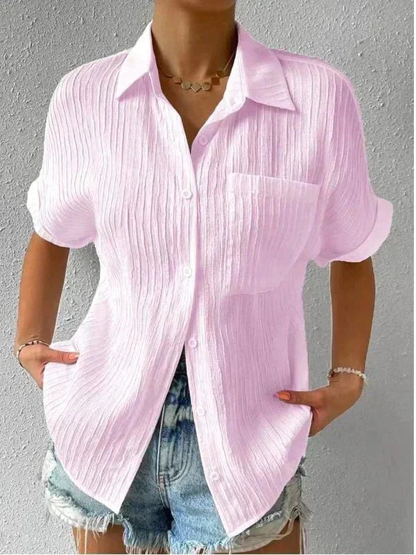 Zenaida | Lässige lockere Bluse mit Kragen