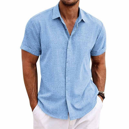 ChicShirt |  Herren Leinenhemd in Unifarben