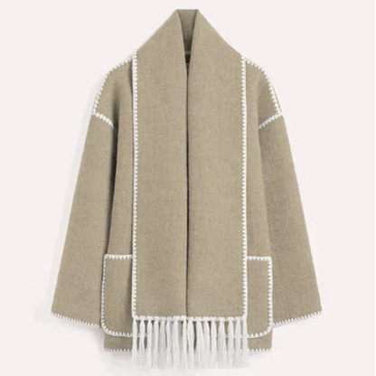 Viva Trend - Damen Wollschal Quastenjacke
