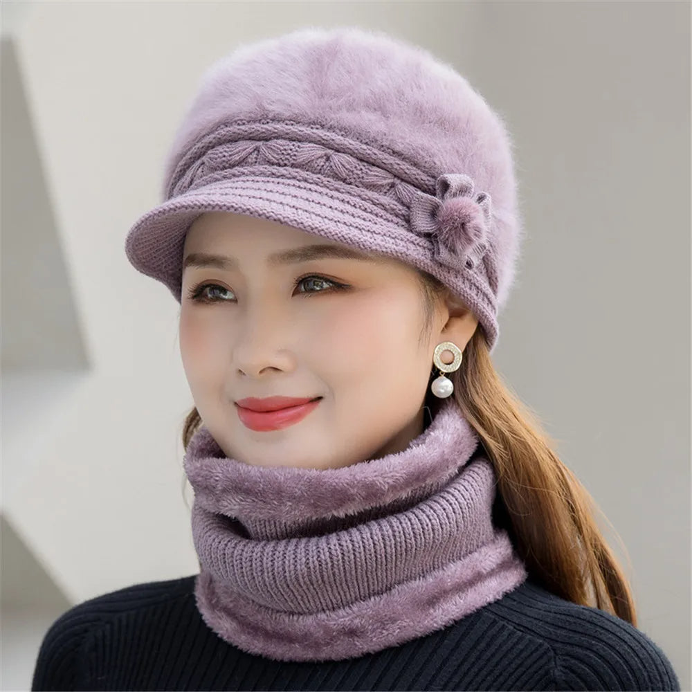 Viva Trend| Wintermütze und Schal Set - luxuriöses Accessoire aus Imitationspelz