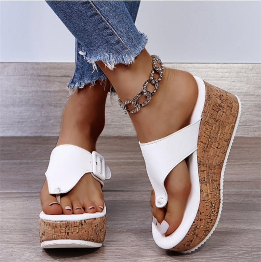 Nava | Zehensandalen mit Korkabsatz