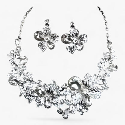 Viva Trend| Brautschmuck - Betonen Sie Ihre Schönheit mit einer Emaille-Blumenkette und Ohrringen
