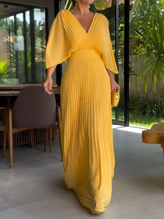 Grace | Schwebendes geripptes Maxikleid