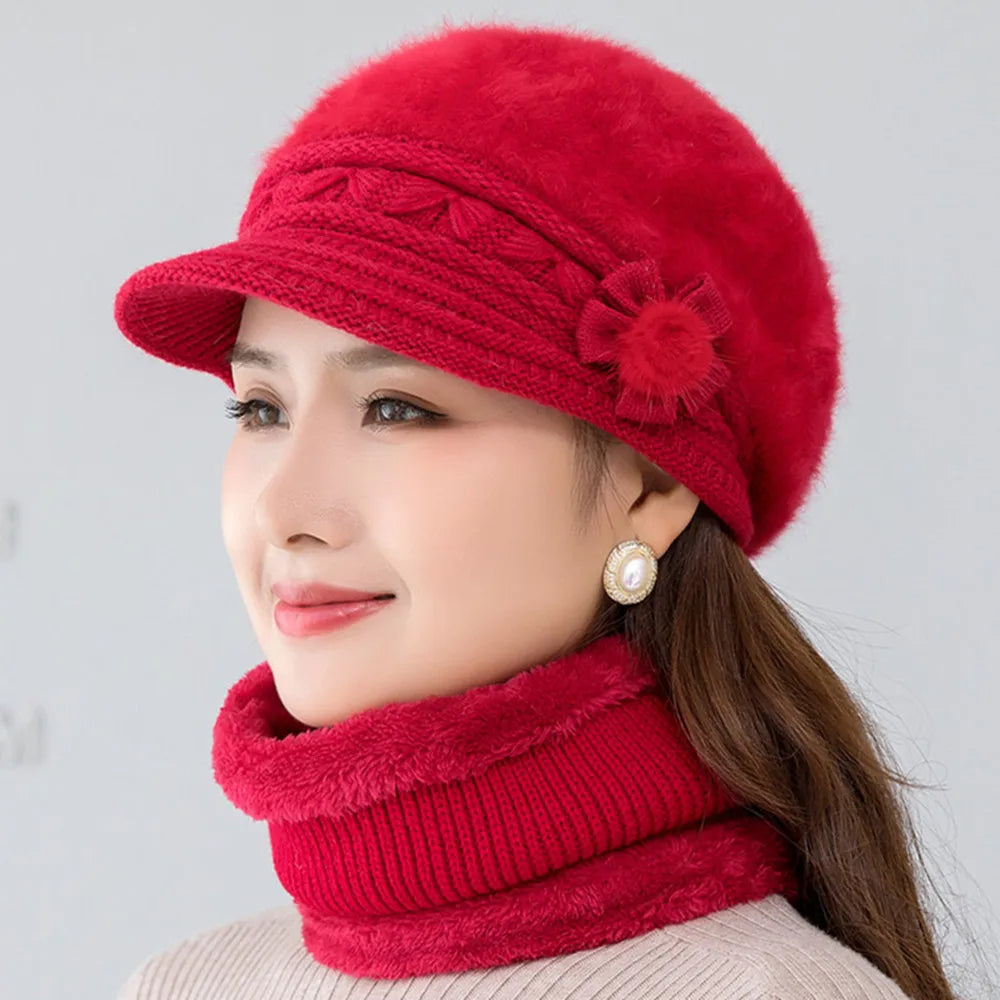 Viva Trend| Wintermütze und Schal Set - luxuriöses Accessoire aus Imitationspelz