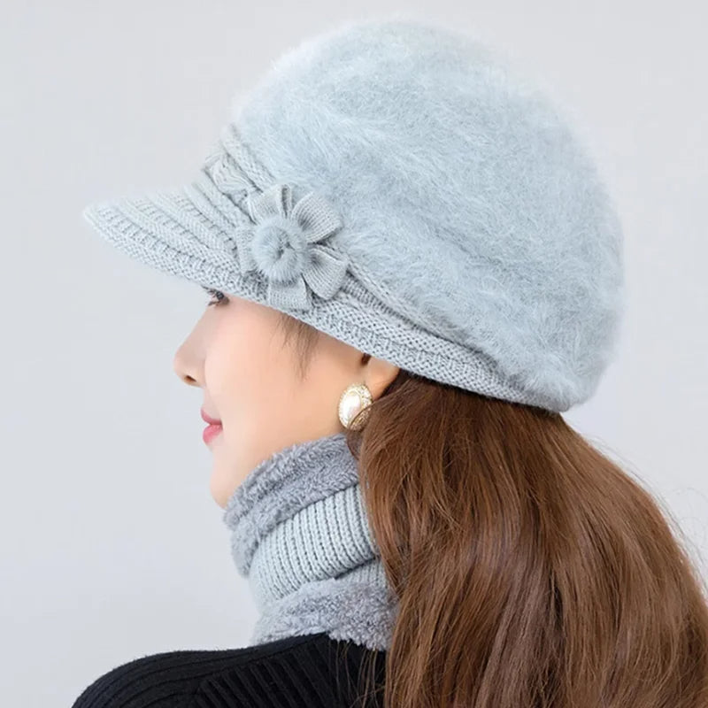 Viva Trend| Wintermütze und Schal Set - luxuriöses Accessoire aus Imitationspelz