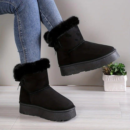 Anni | Gemütlich Chic Stilvoll Thermal gefüttert Plüsch Bowknot Stiefel