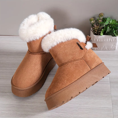 Anni | Gemütlich Chic Stilvoll Thermal gefüttert Plüsch Bowknot Stiefel